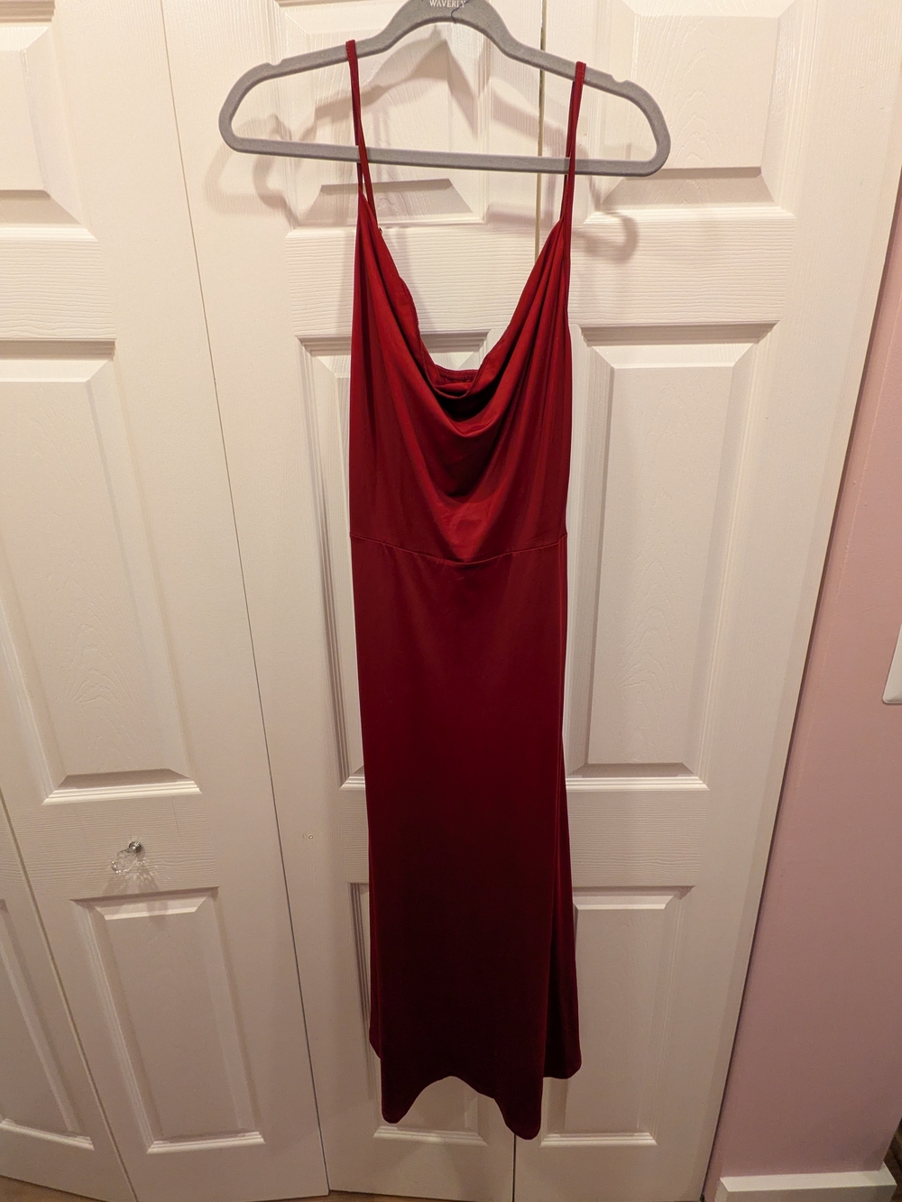 Cider Burgundy Cowl Neck Midi Slip Dress